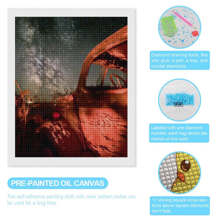 Design Diamond Painting 16"×20"(Vertical) Old Truck Under the Milkway