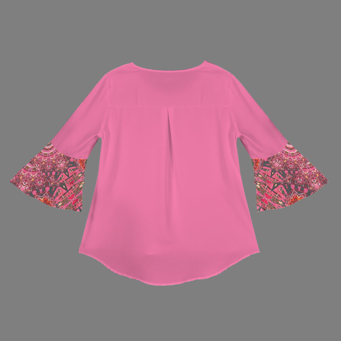 Layered Flare Sleeve Blouse Carnival Pink