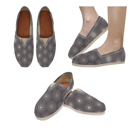 Espadrilles Canvas Charcoal Gray Circles