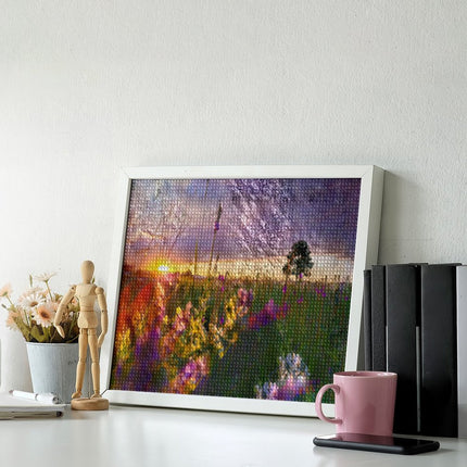 Design Diamond Painting 20"×16"(Horizontal) Sunset on Sheridan Lake Road