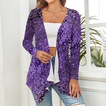 Knitted Cardigan Purple and Black Ombre
