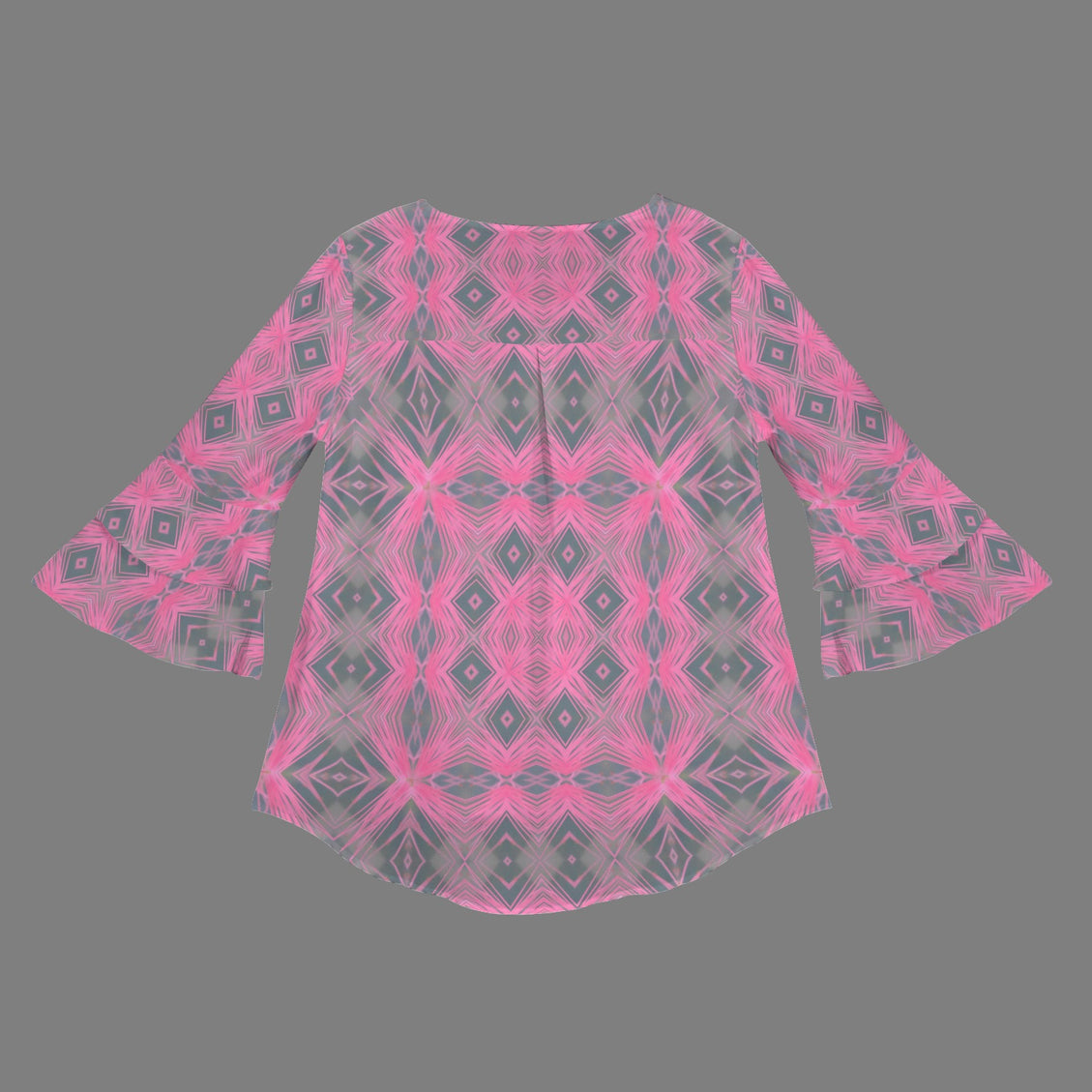 Flare Sleeve Blouse Butterfly Balm Pink