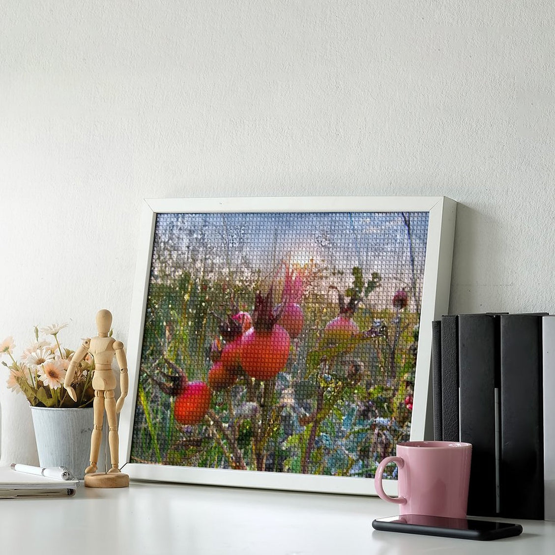 Design Diamond Painting 20"×16"(Horizontal) Rose Hips