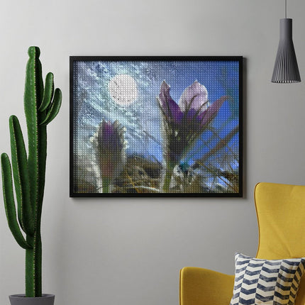 Design Diamond Painting 20"×16"(Horizontal) Pasque in Morning Sun