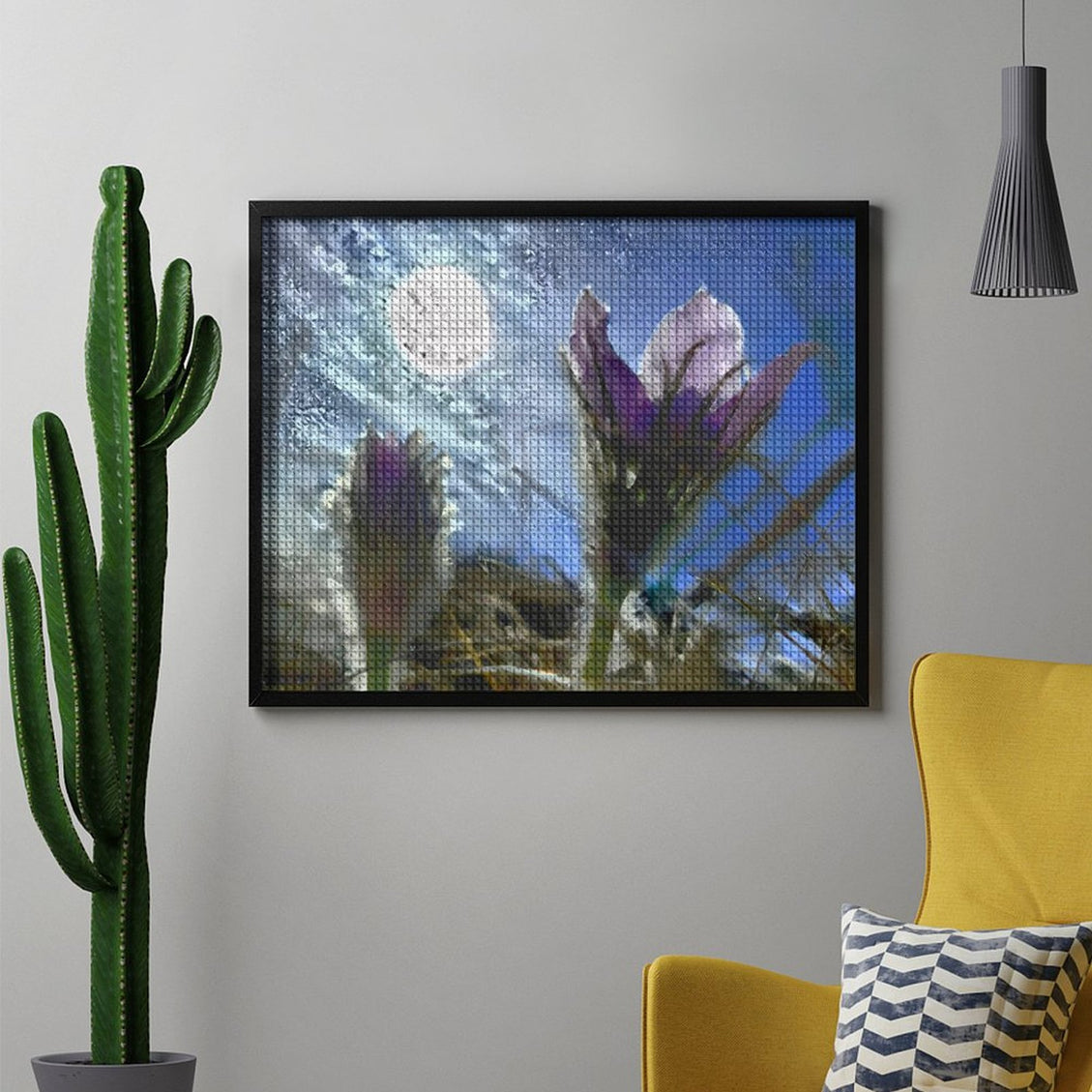 Design Diamond Painting 20"×16"(Horizontal) Pasque in Morning Sun