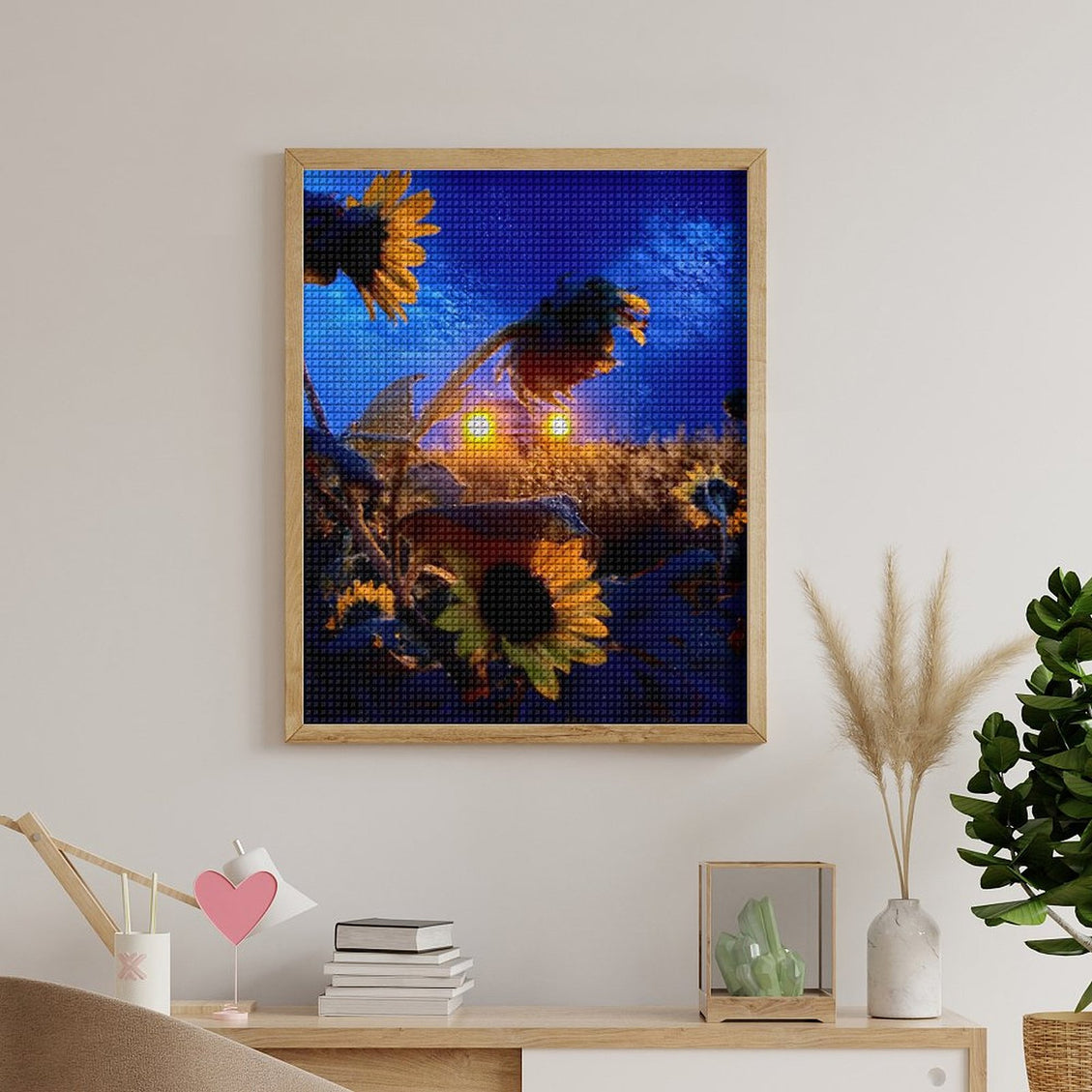 Design Diamond Painting 16"×20"(Vertical) Sunflowers in Headlights