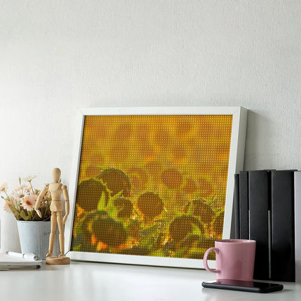 Design Diamond Painting 20"×16"(Horizontal) Golden Sunset Sunflowers
