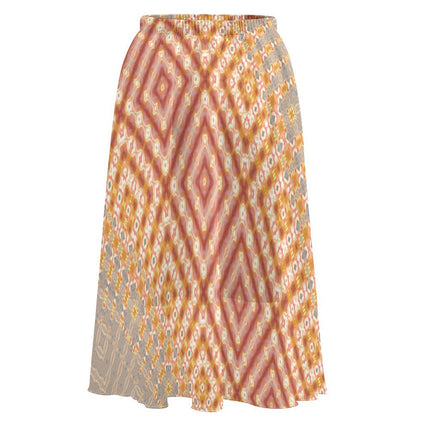 Layered Chiffon Skirt Badlands Taupe and Tangerine Plaid