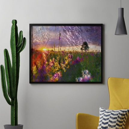 Design Diamond Painting 20"×16"(Horizontal) Sunset on Sheridan Lake Road