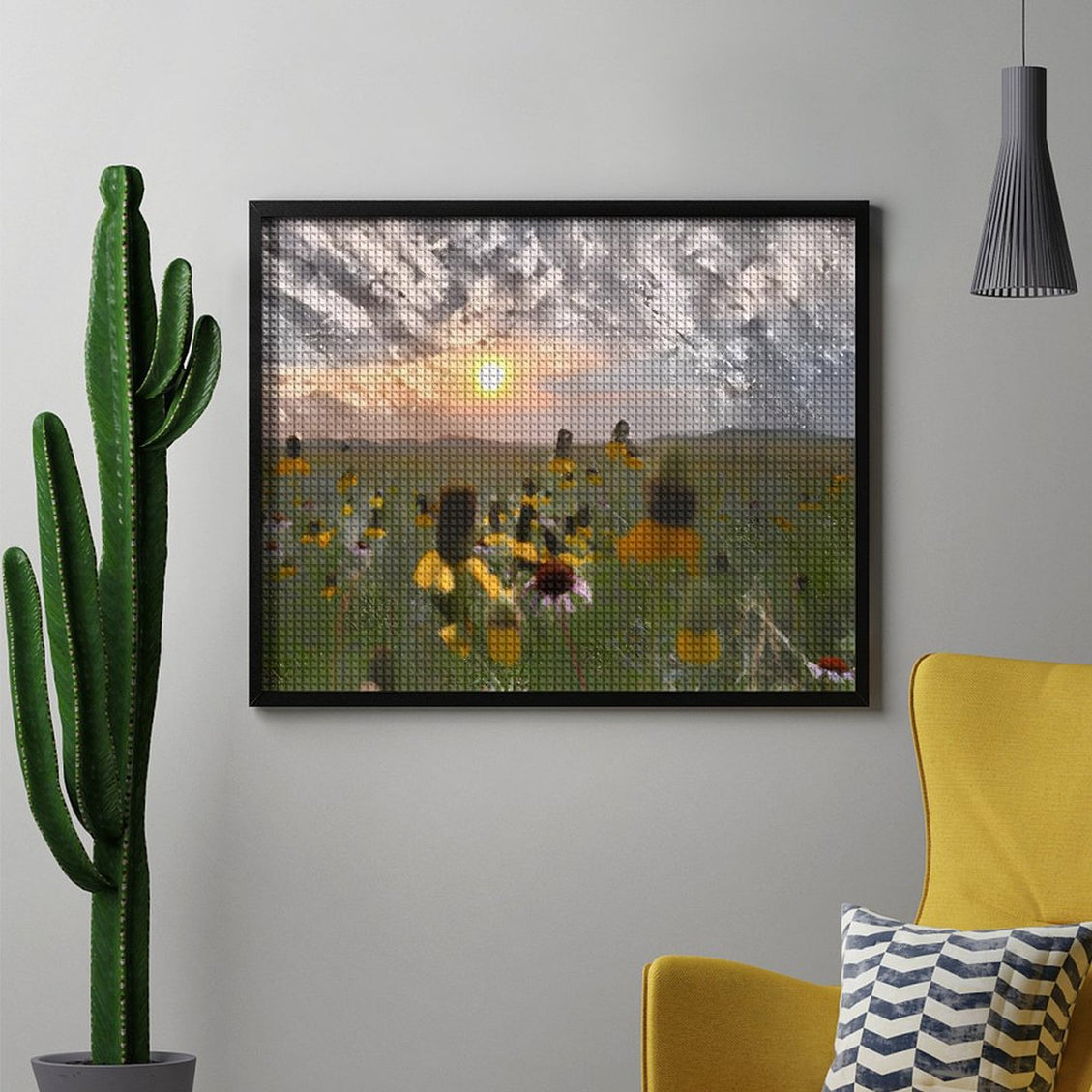 Design Diamond Painting 20"×16"(Horizontal) Wildflowers on the Prairie South Grand River