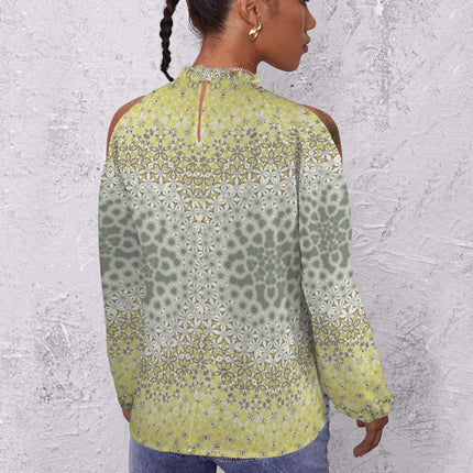 Long Slit Sleeve Blouse Yellow Clover