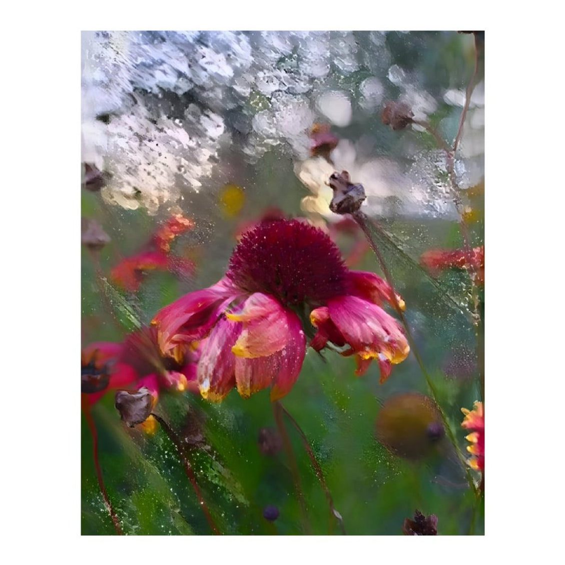 Design Diamond Painting 16"×20"(Vertical) Purple Coneflower on the Grand River