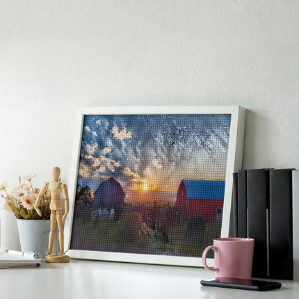 Design Diamond Painting 20"×16"(Horizontal) Sunset on a Farm II
