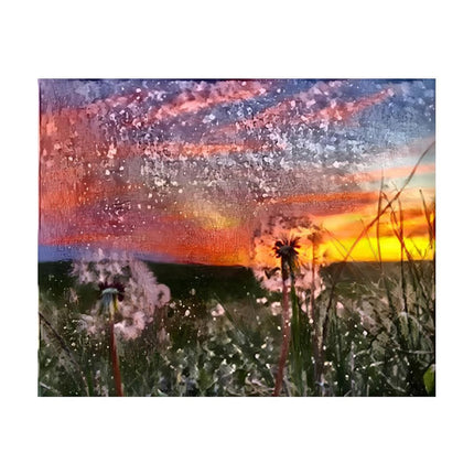 Design Diamond Painting 20"×16"(Horizontal) Dandelions at Sunset South Dakota