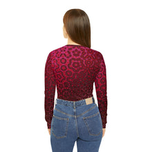 Load image into Gallery viewer, Women&#39;s Long Sleeve V-neck Shirt (AOP) Red Leaves
