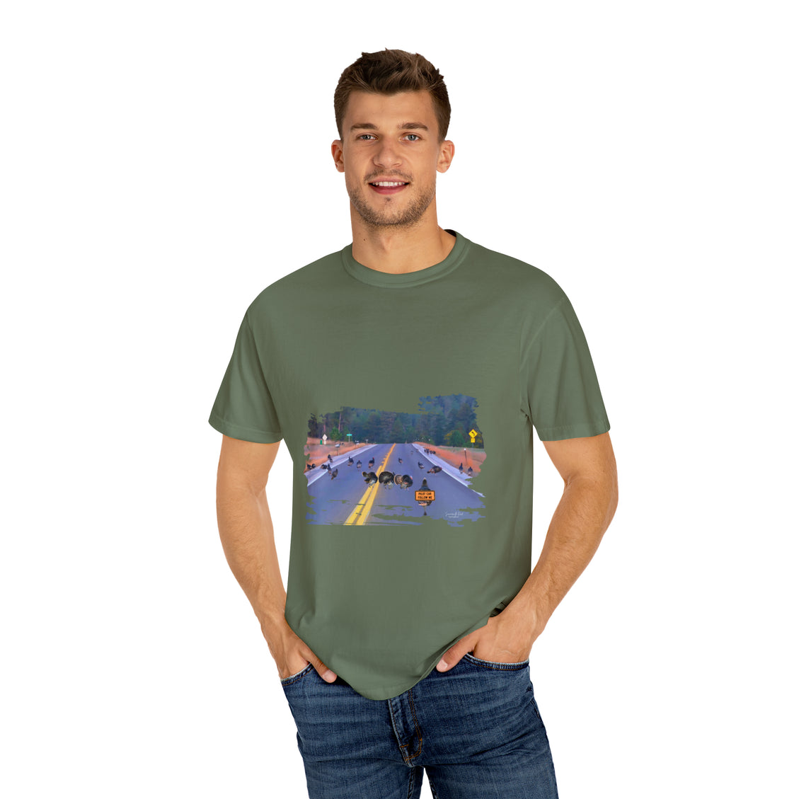Unisex Garment-Dyed T-shirt Wild Turkey Pilot Car