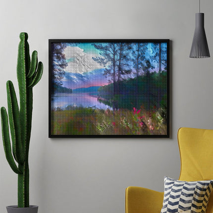 Design Diamond Painting 20"×16"(Horizontal) Sunrise at Sheridan Lake