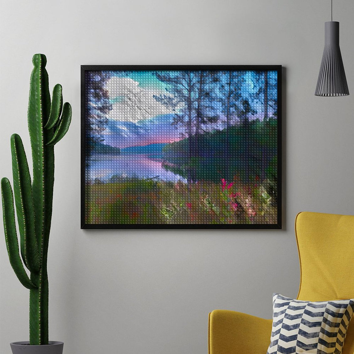 Design Diamond Painting 20"×16"(Horizontal) Sunrise at Sheridan Lake