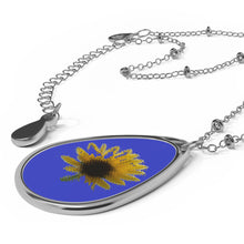 Load image into Gallery viewer, Oval Necklace Sunflower Blue
