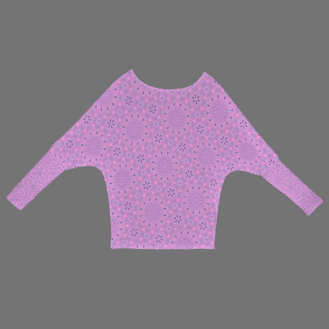 Batwing Long Sleeve Sweater Purple Flowers