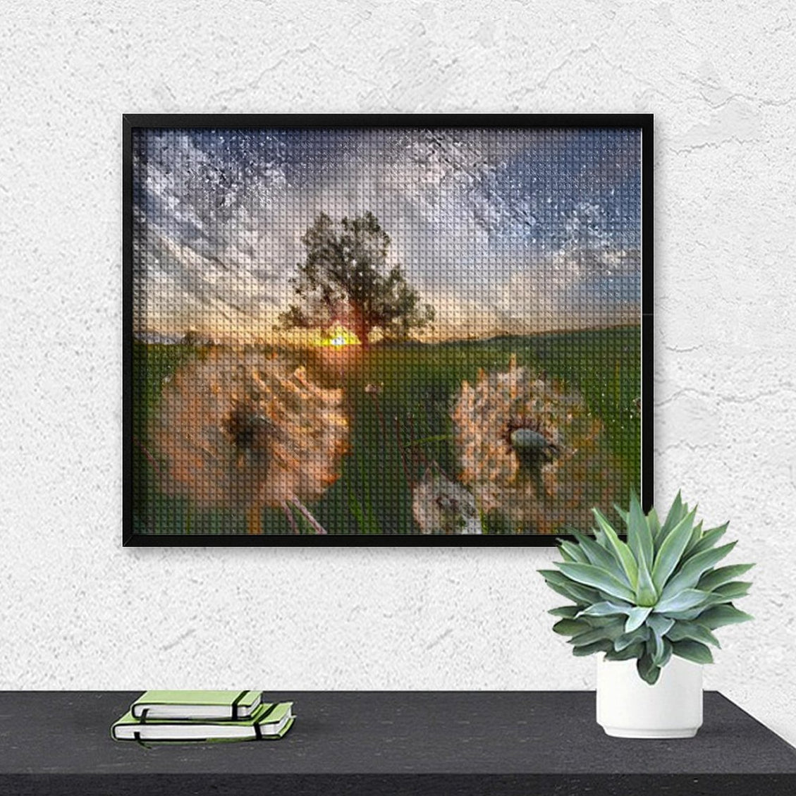 Design Diamond Painting 20"×16"(Horizontal) Dandelions at Sunset South Grand River