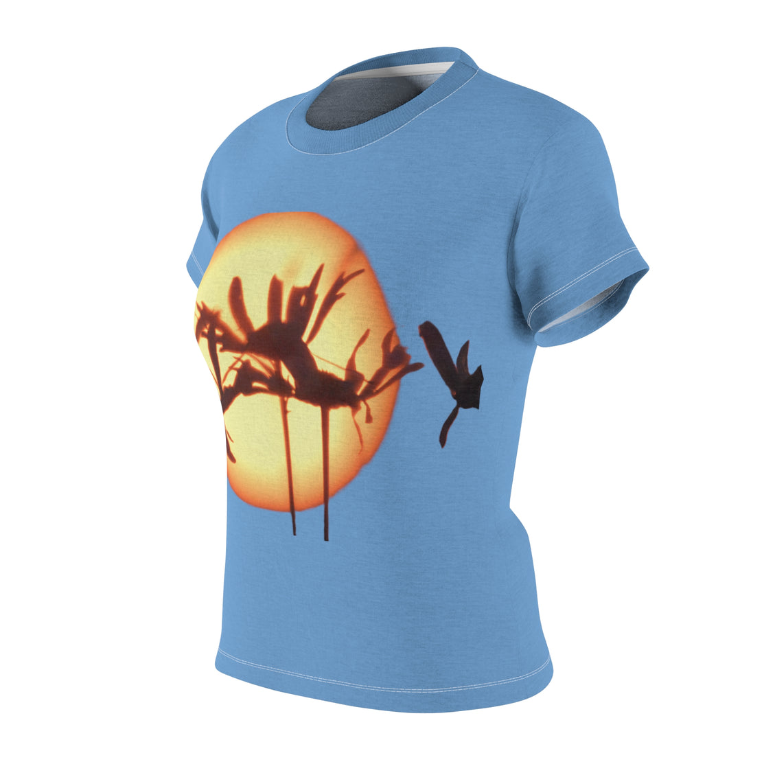 Women's Cut & Sew Tee (AOP) Aster Sunset Light Blue