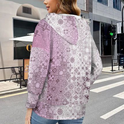 Hooded Pullover Pink Glass Ombre