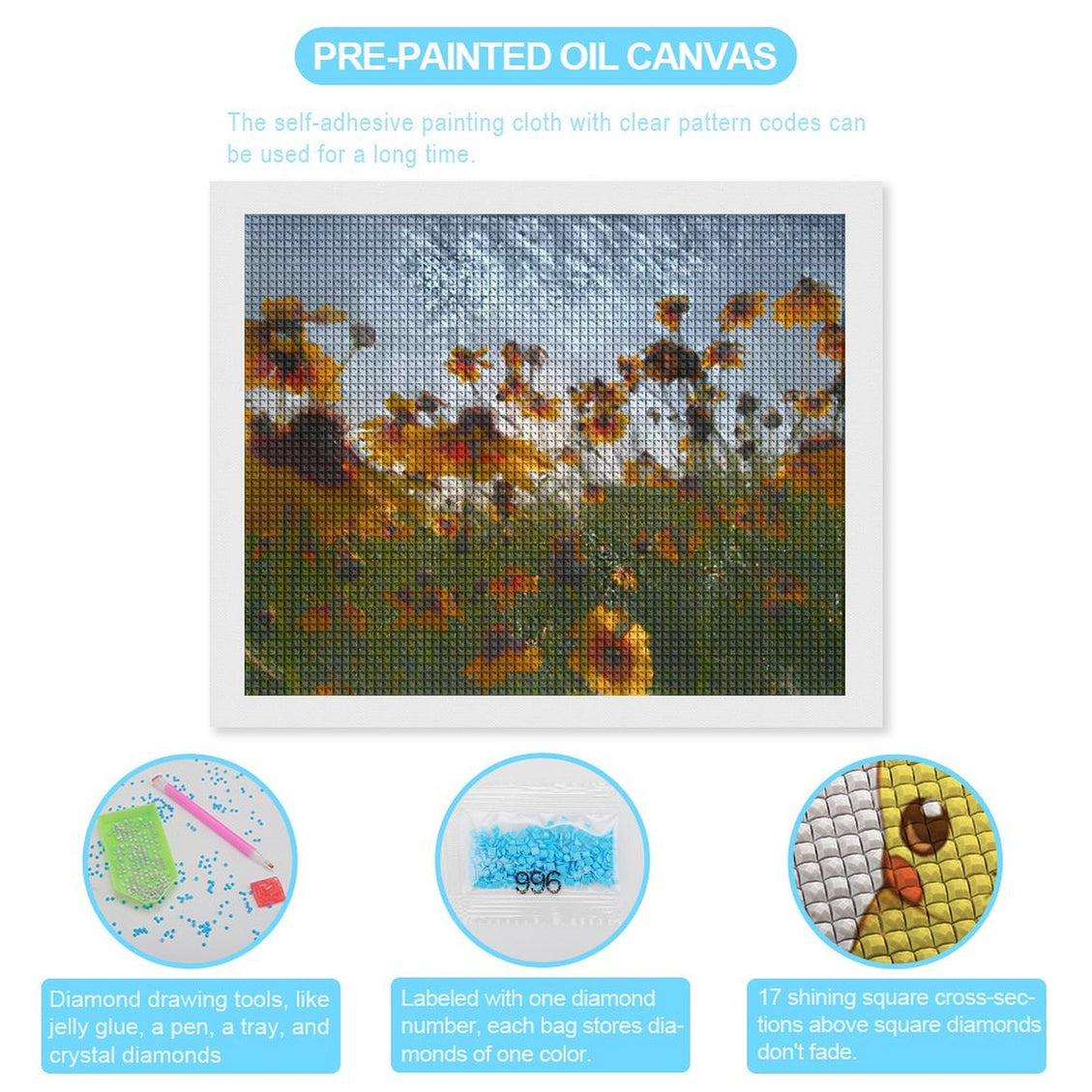 Design Diamond Painting 20"×16"(Horizontal) Coreopsis