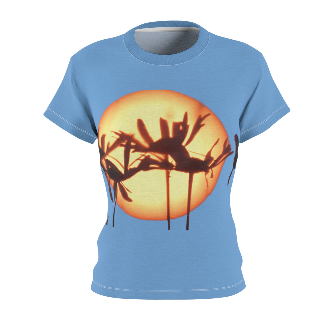 Women's Cut & Sew Tee (AOP) Aster Sunset Light Blue