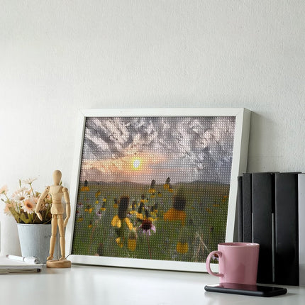 Design Diamond Painting 20"×16"(Horizontal) Wildflowers on the Prairie South Grand River