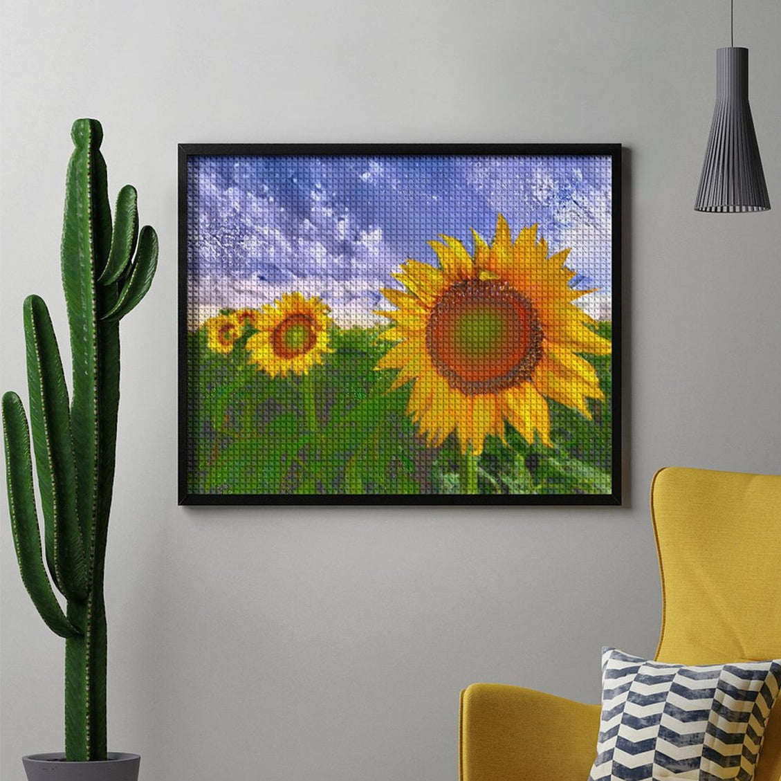 Design Diamond Painting 20"×16"(Horizontal) Sunflowers South Dakota