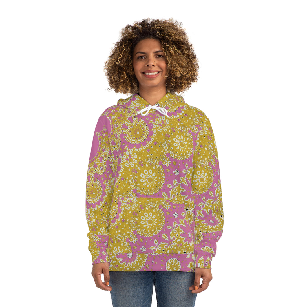 Fashion Hoodie (AOP) Sunflower Geometric Pink