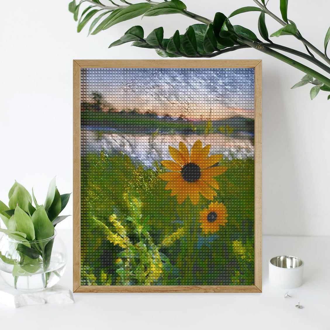 Design Diamond Painting 16"×20"(Vertical) Sunflowers South Grand River