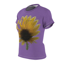 Load image into Gallery viewer, Women&#39;s Cut &amp; Sew Tee (AOP) Sunflower Light Purple
