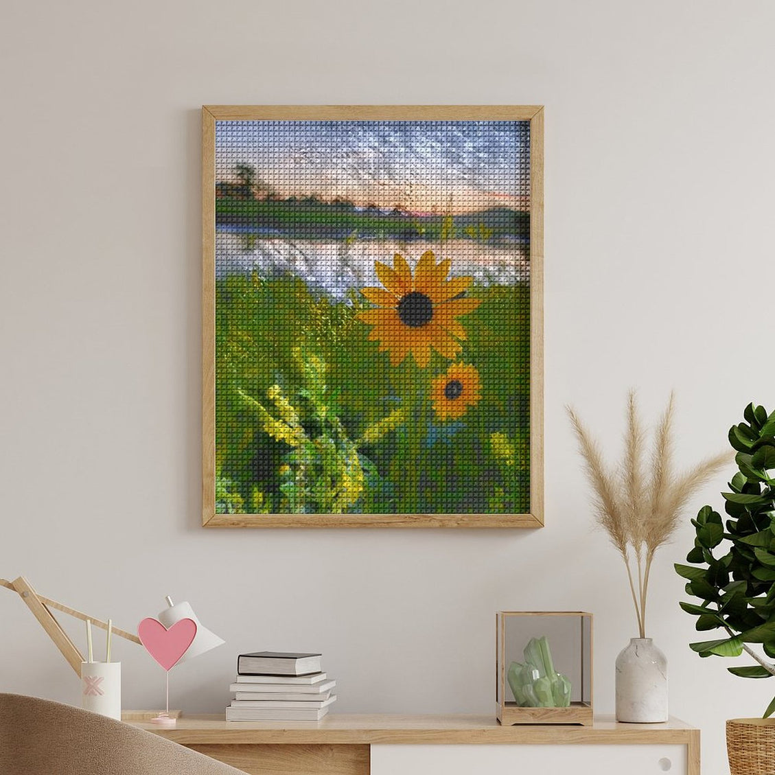 Design Diamond Painting 16"×20"(Vertical) Sunflowers South Grand River