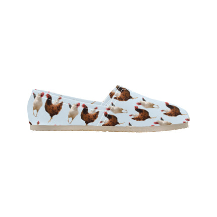 Espadrilles Canvas Flock of Chickens Light Blue Women's Canvas Slip-On Shoes(Model1206)