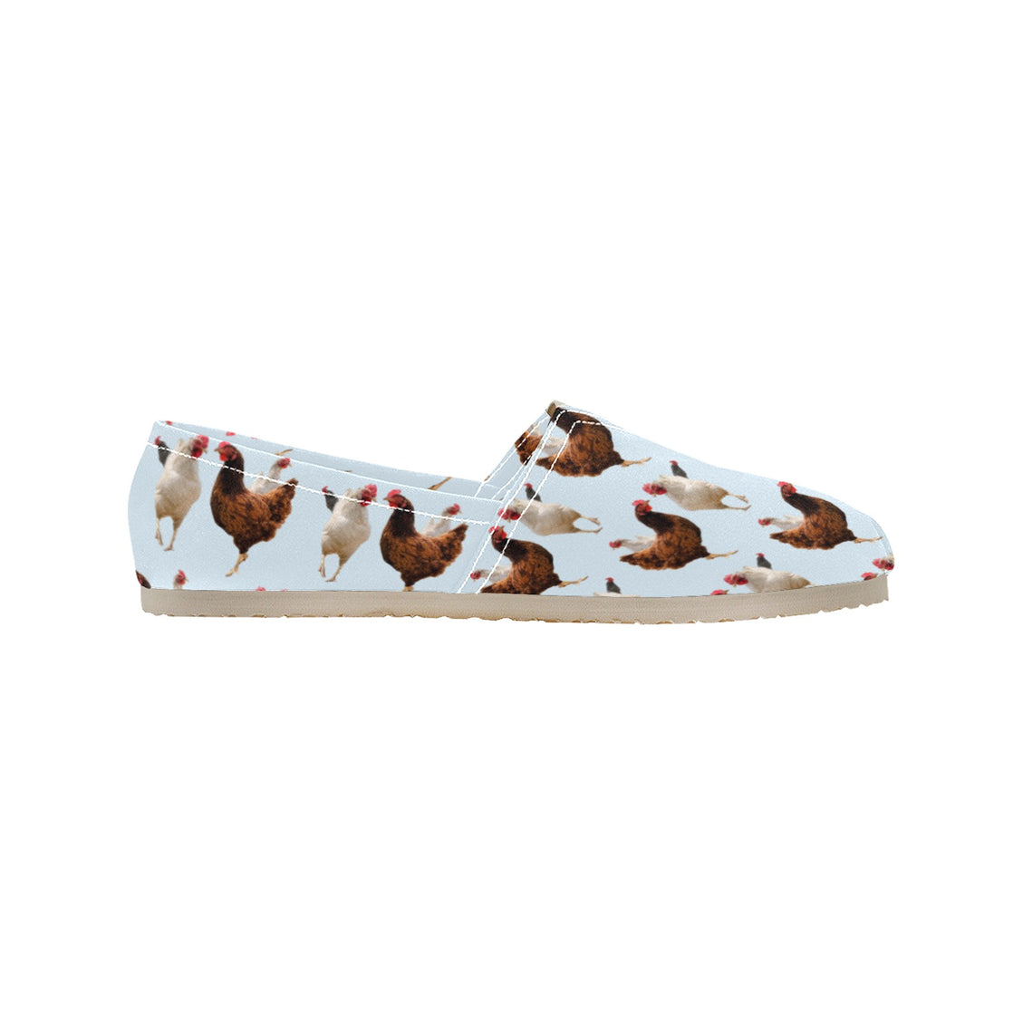 Espadrilles Canvas Flock of Chickens Light Blue Women's Canvas Slip-On Shoes(Model1206)