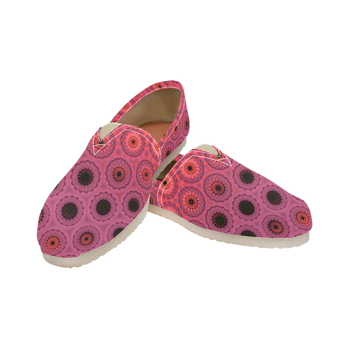 Espadrilles Canvas Leaves at Sunset Pink Multi