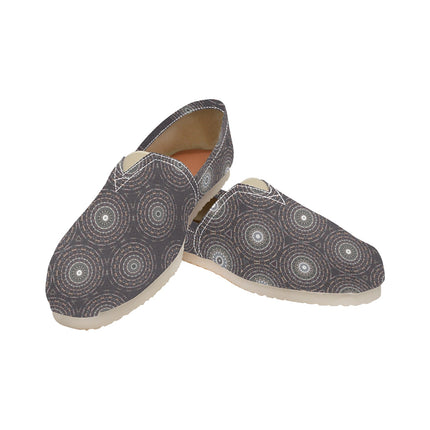 Espadrilles Canvas Charcoal Gray Circles