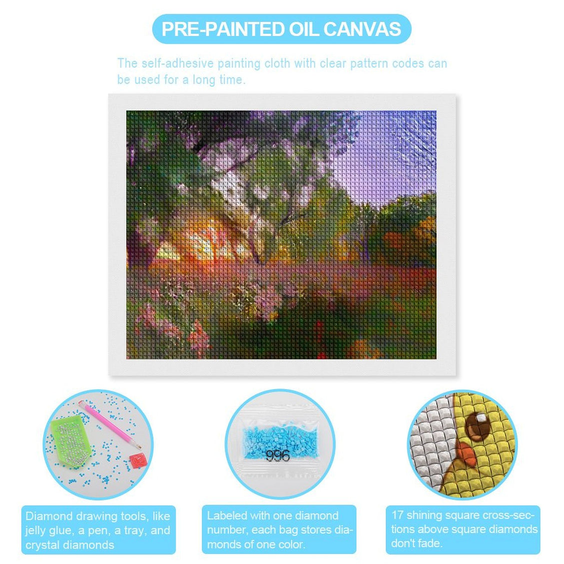 Design Diamond Painting 20"×16"(Horizontal) Summer on the Grand River III