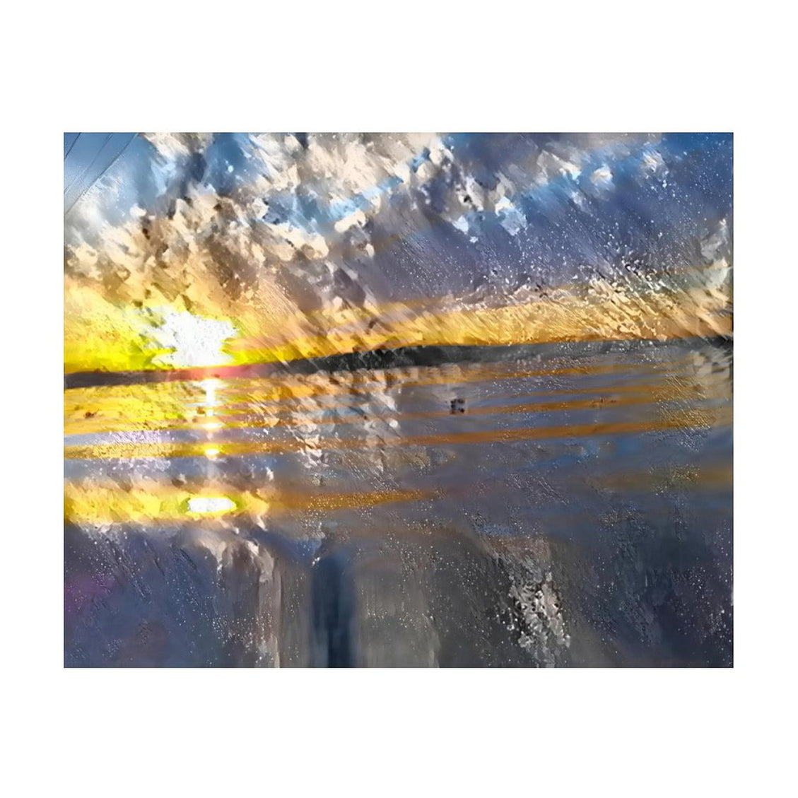 Design Diamond Painting 20"×16"(Horizontal) Sunset on the Lake South Dakota