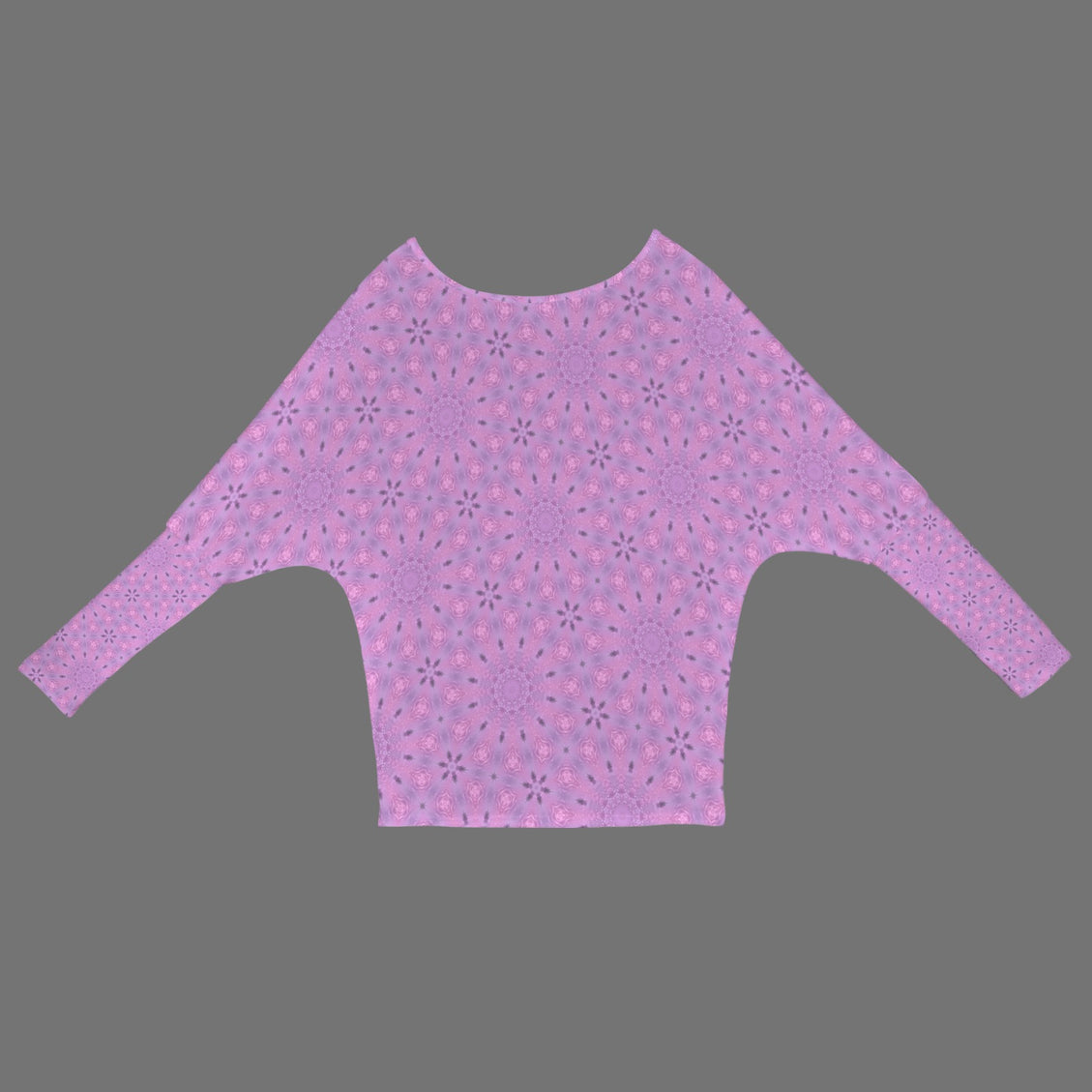 Batwing Long Sleeve Sweater Purple Flowers