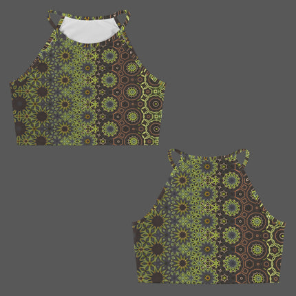 Cropped Tank Fall Leaves Brown Green