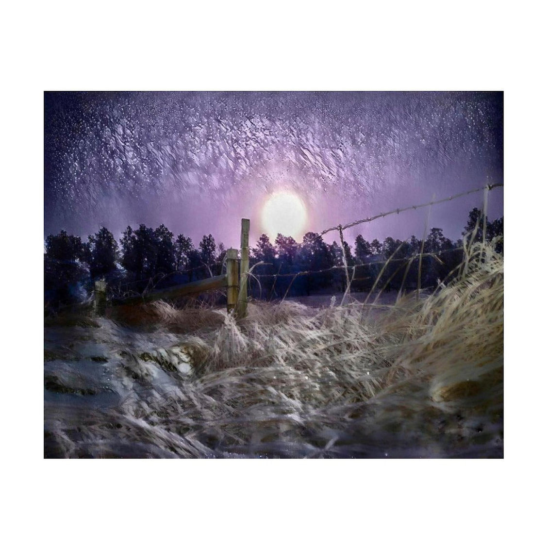 Design Diamond Painting 20"×16"(Horizontal) Frosty Moonrise