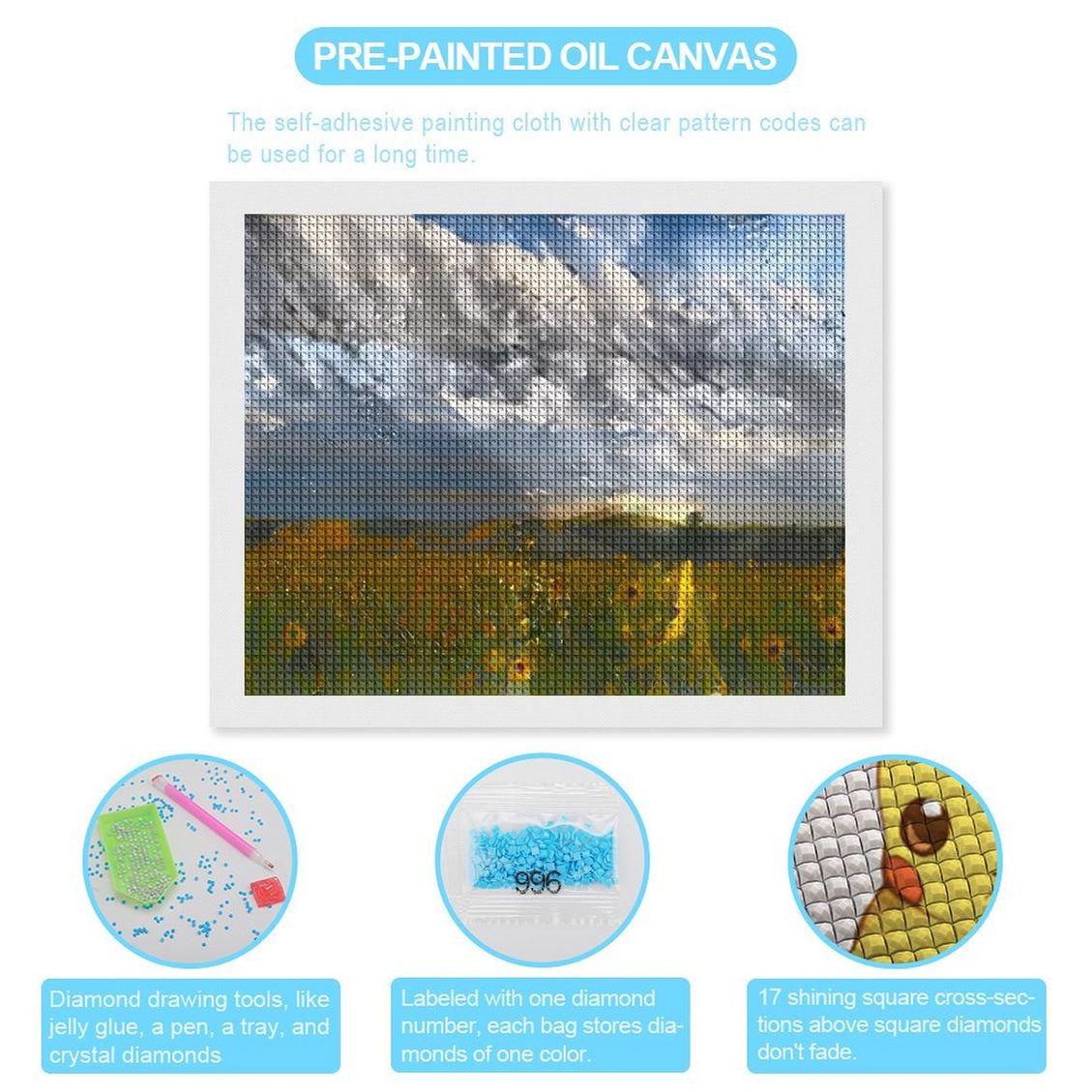 Design Diamond Painting 20"×16"(Horizontal) Sunflowers Lakeside II