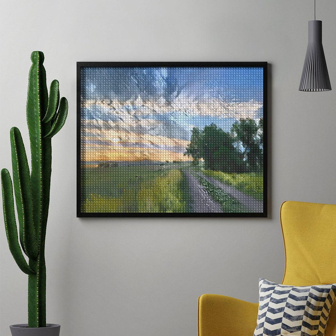 Design Diamond Painting 20"×16"(Horizontal) Trail at Shadehill Reservoir