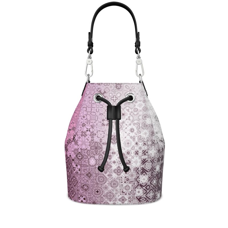 Leather Bucket Bag Pink Glass Ombre