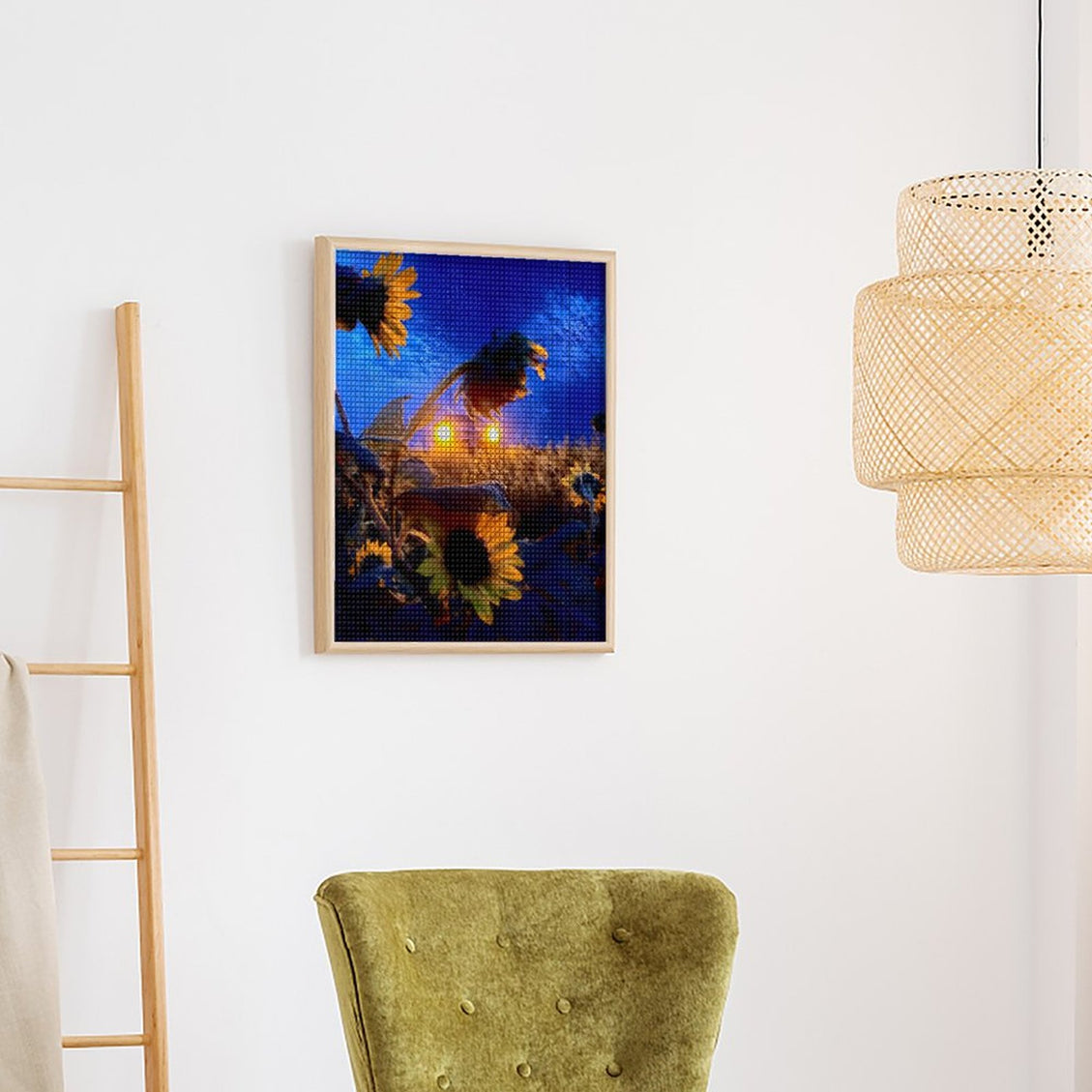 Design Diamond Painting 16"×20"(Vertical) Sunflowers in Headlights