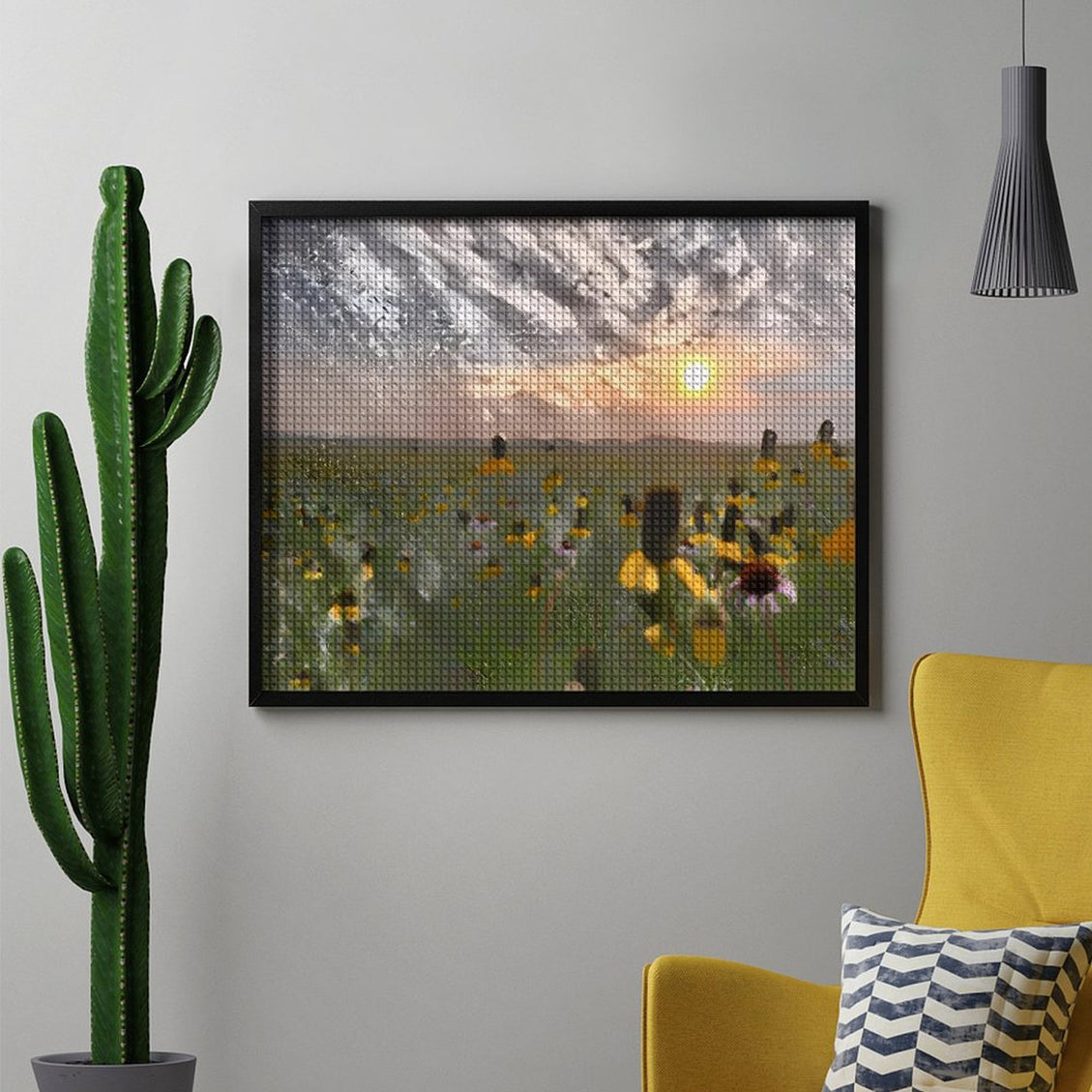Design Diamond Painting 20"×16"(Horizontal) Wildflowers on the Prairie South Grand River II