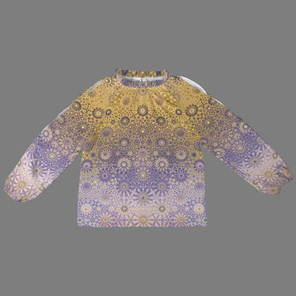 Long Slit Sleeve Blouse Gold and Lavendar Ombre